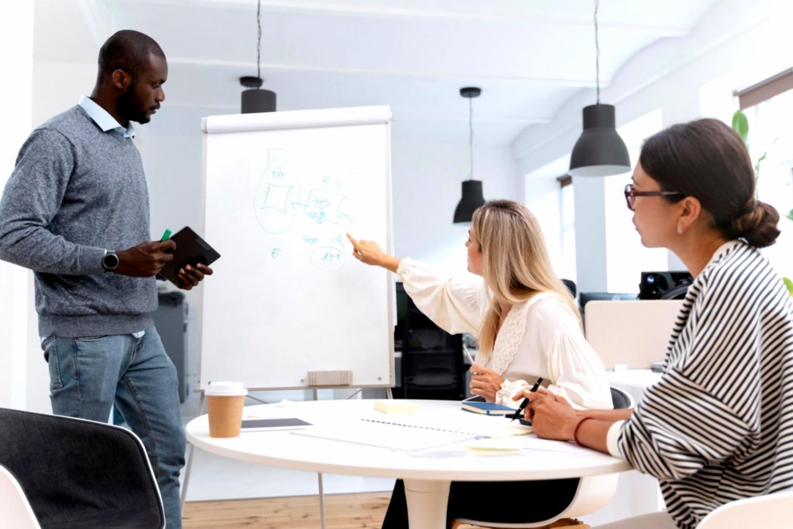 Business professional reviewing financial reports